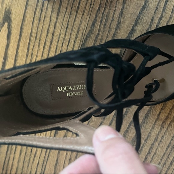 Aquazzura size 40 black wedges with box. Bought at Saks in Toronto. - Picture 7 of 7